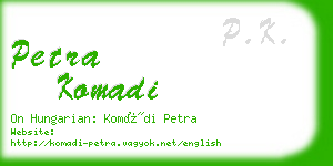 petra komadi business card